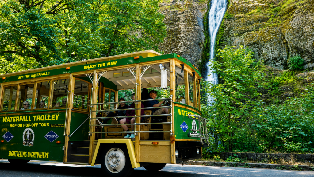 Waterfall Trolley hop-on hop-off tour in the Columbia River Gorge